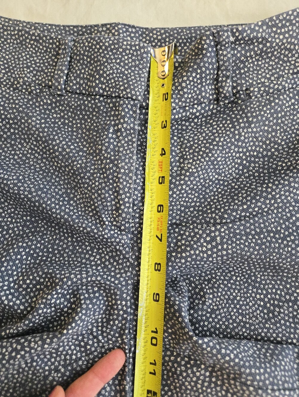 Ann Taylor LOFT Blue White Flecked Riviera Cropped Pants Julie Fit EB4 - Picture 8 of 13